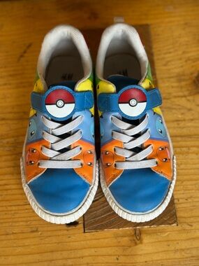 H&M Kids Blue, Orange & Yellow Pokémon-Inspired Velcro Sneakers